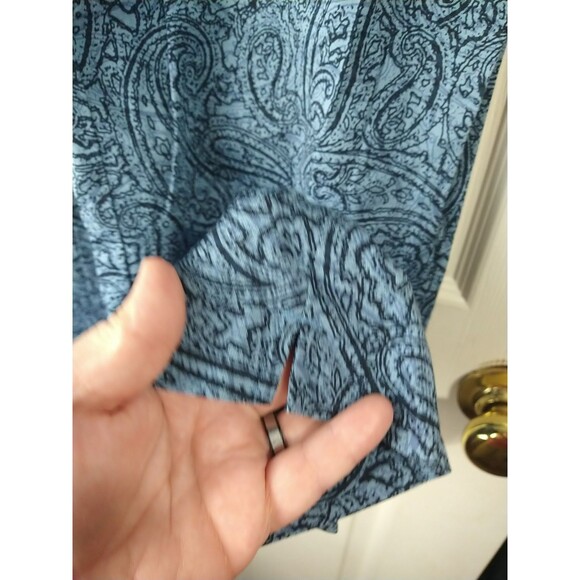 J. Jill Woman 16 Blue Paisley Chino Ankle Flat Front Pants - Picture 7 of 11